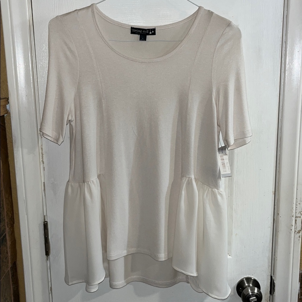 Living Doll Cream Top new with no tags